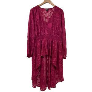 Torrid Magenta Purple Sheer High Low Top - Size 2X